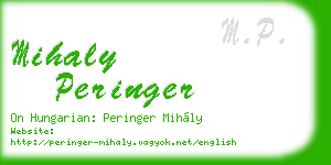 mihaly peringer business card